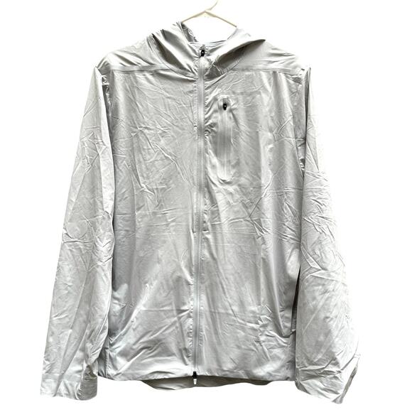 Ten Thousand Other - Ten Thousand Full Zip Hooded Gray Jacket Windbreaker Pockets Vented Mens Medium